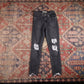 Levi's 721 W24 L26 Skinny Classic Ripped Style Black Denim Jeans