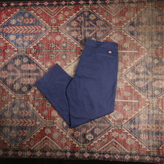 Dickies 874 W38 L30 Straight Leg Blue Cotton Blend Trousers