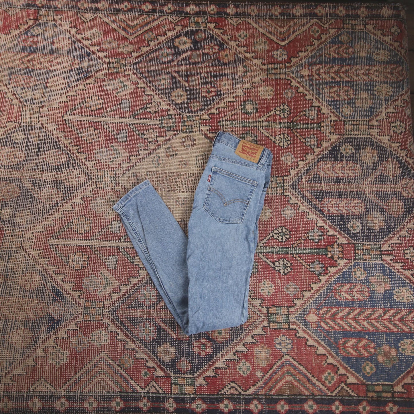 Levi's W26 L27 Skinny Classic Ripped Style Blue Denim Jeans
