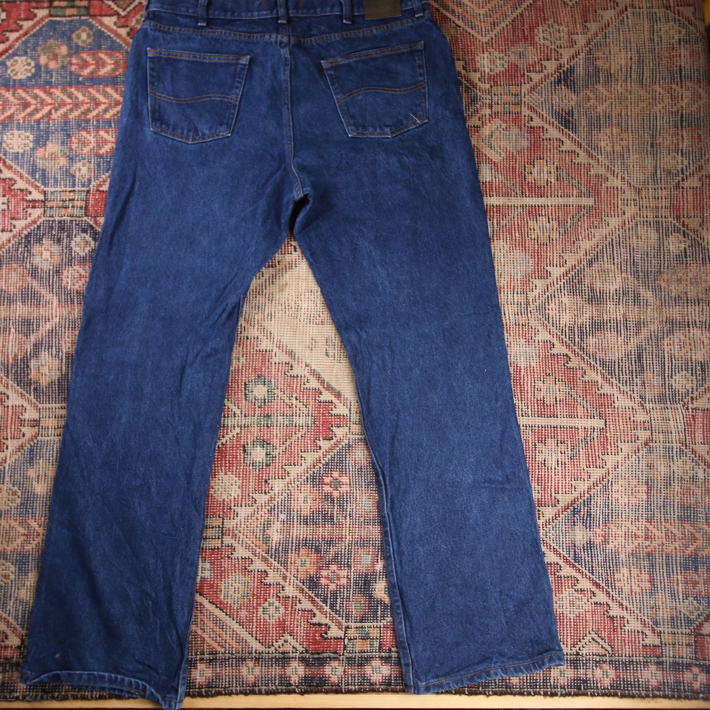 Lee W42 L30 Straight Leg Relaxed Fit Blue Denim Jeans