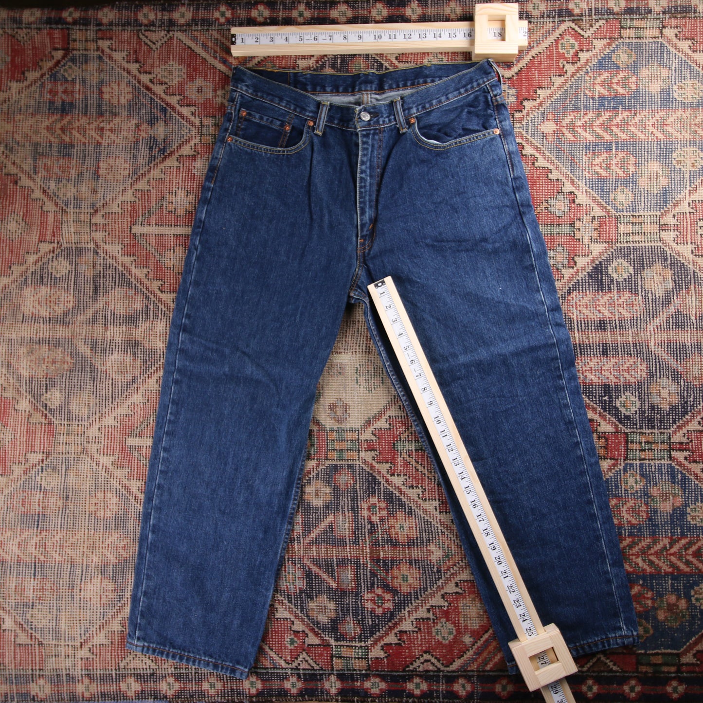 Levi's 550 Red Tab W34 L27 Tapered Leg Relaxed Fit Blue Denim Jeans