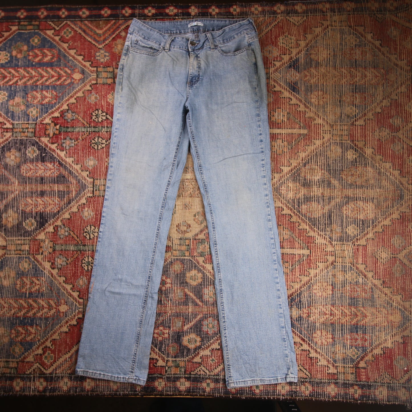 Lee W32 L32 Straight Leg Blue Denim Jeans
