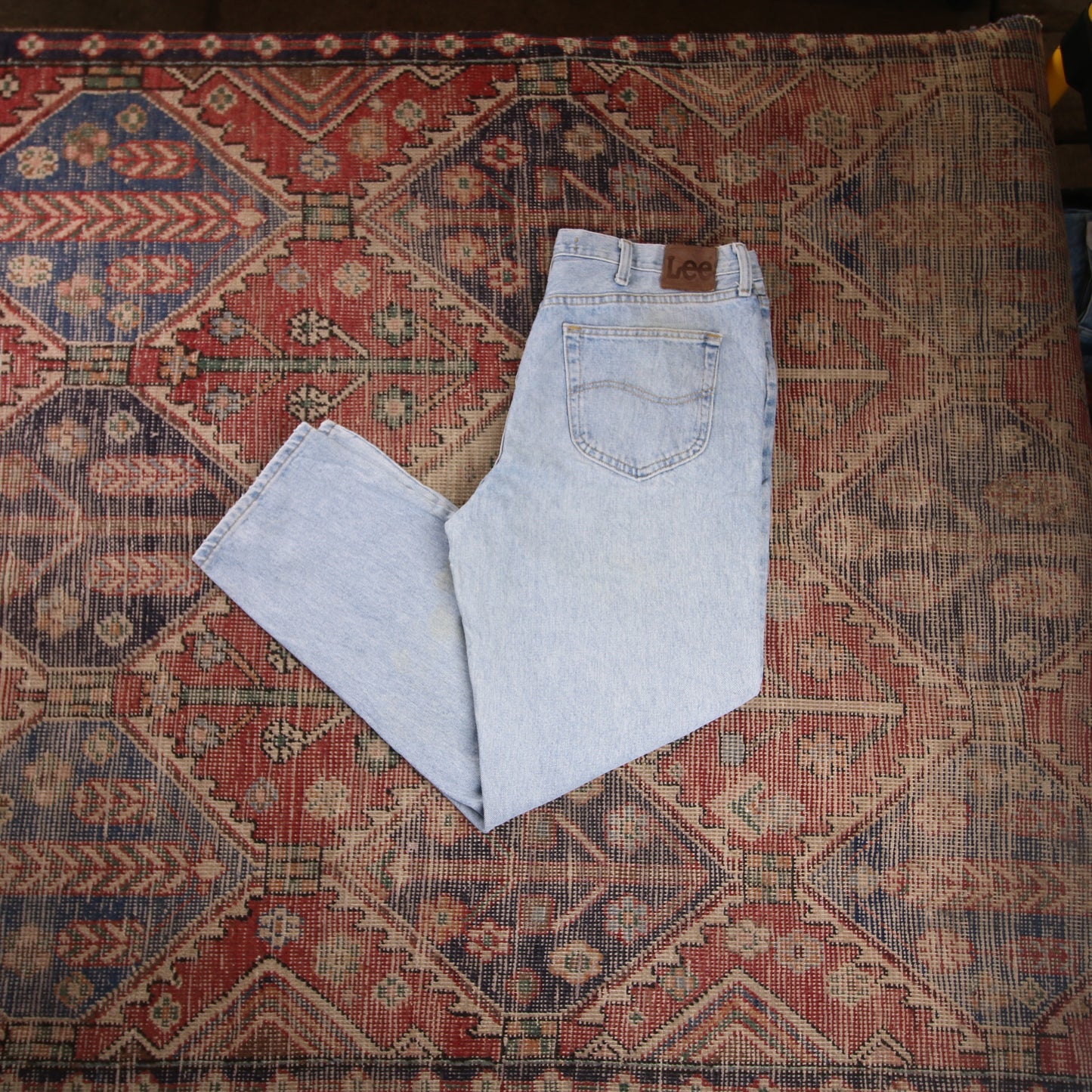 Lee W38 L30 Tapered Leg Loose Fit Blue Denim Jeans
