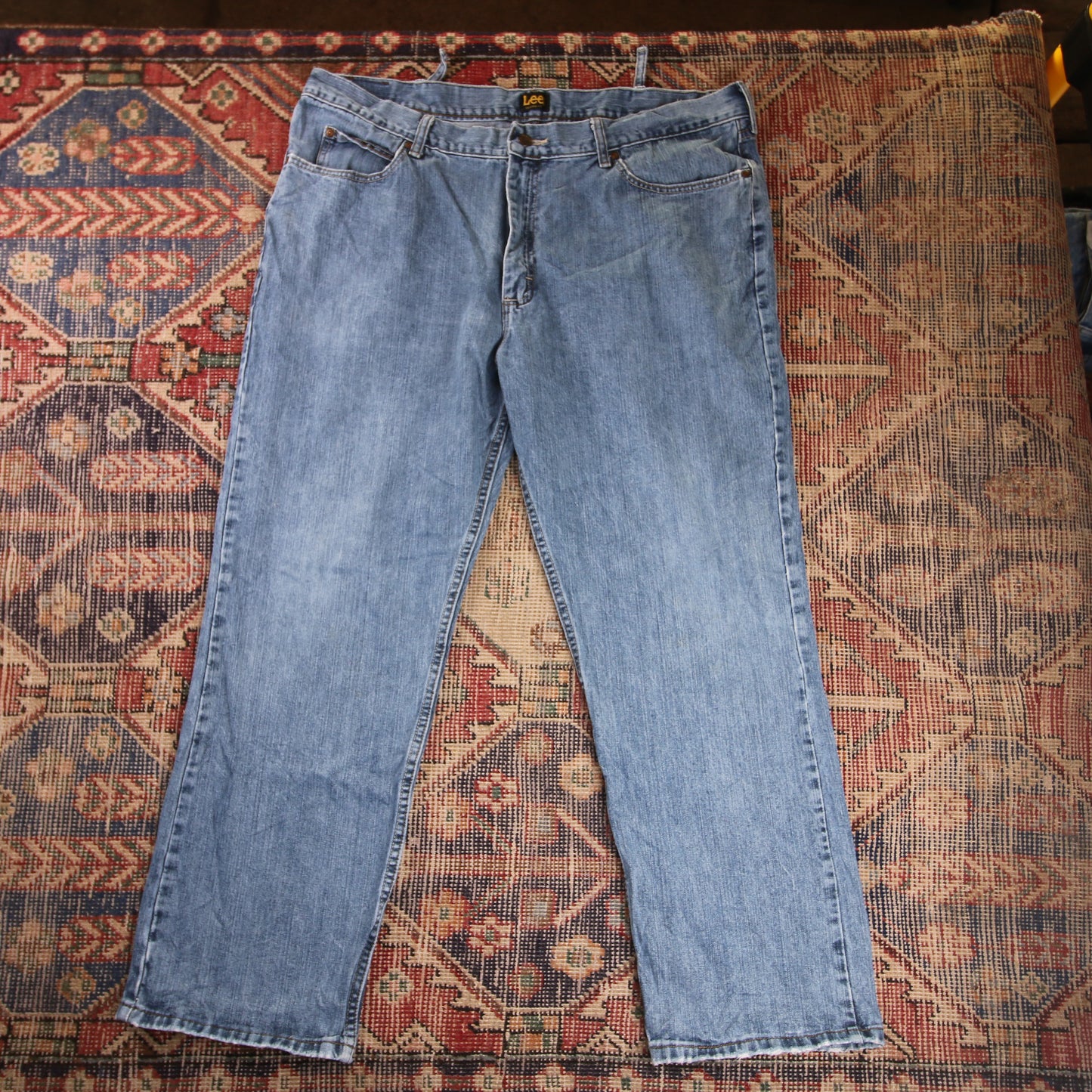 Lee W42 L29 Straight Leg Relaxed Fit Blue Denim Jeans