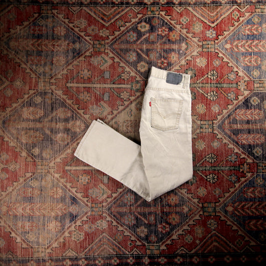 Levi's W28 L28 Straight Beige Denim Jeans