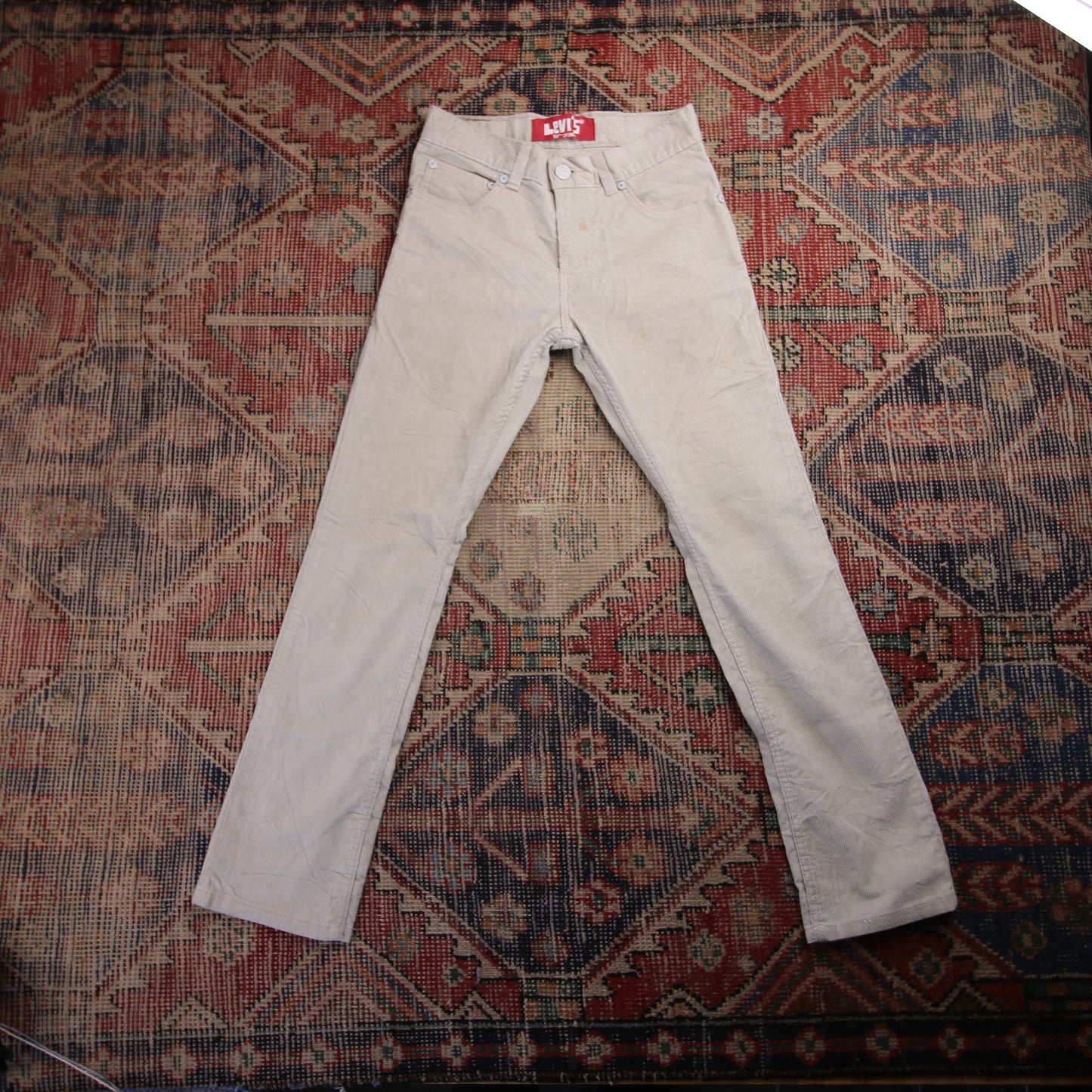 Levi's 511 W26 L27 Slim Fit White Corduroy Trousers