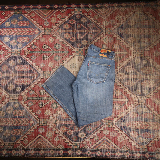 Levi's W34 L28 Straight Leg Classic Ripped Style Blue Denim Jeans