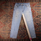 Wrangler W34 L30 Straight Leg Classic Ripped Style Blue Denim Jeans