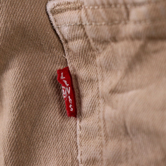 Levi's W28 L30 Straight Leg Classic Ripped Style Beige Denim Jeans