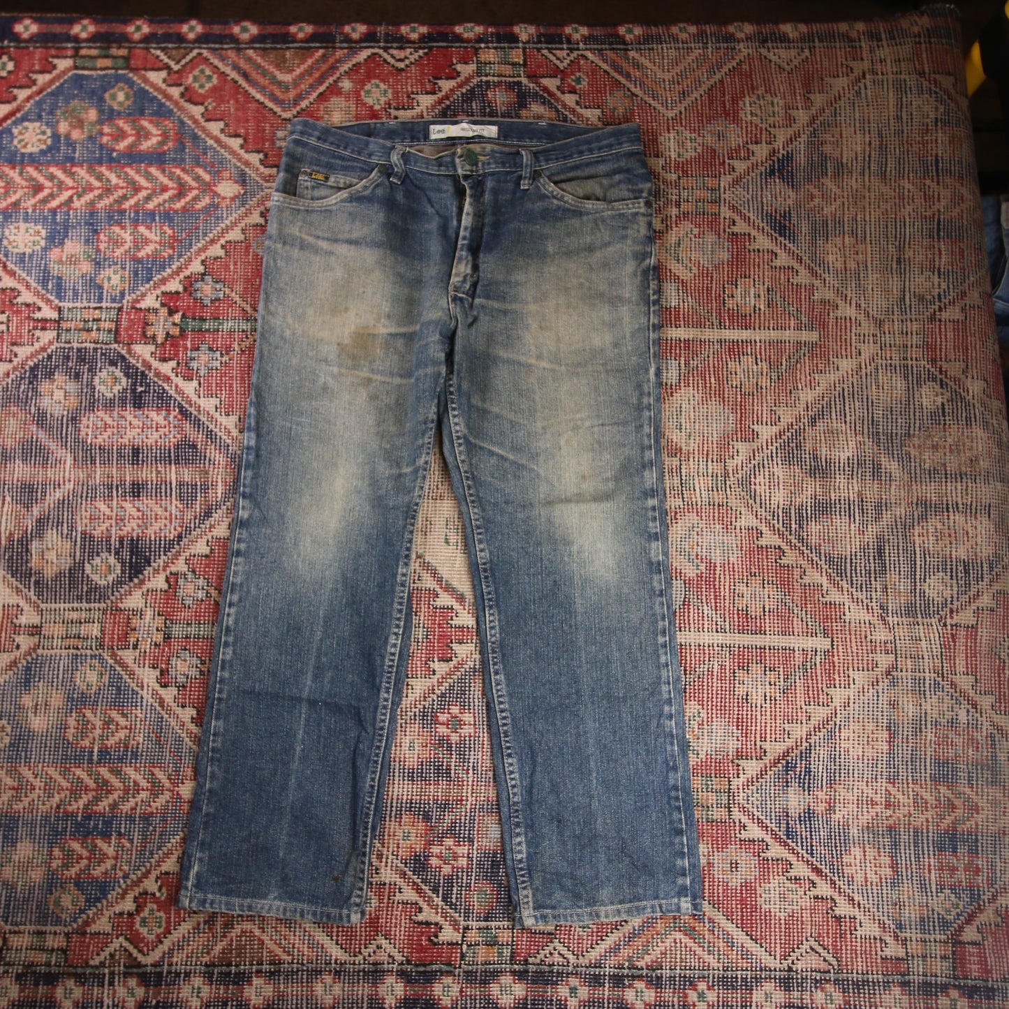 Lee W34 L27 Straight Leg Relaxed Fit Blue Denim Jeans
