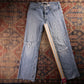 Levi's 501 Red Tab W34 L33 Original Fit Classic Ripped Style Blue Denim Jeans