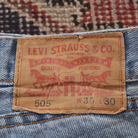 Levi's 505 Red Tab W36 L28 Straight Leg Regular Fit Blue Denim Jeans