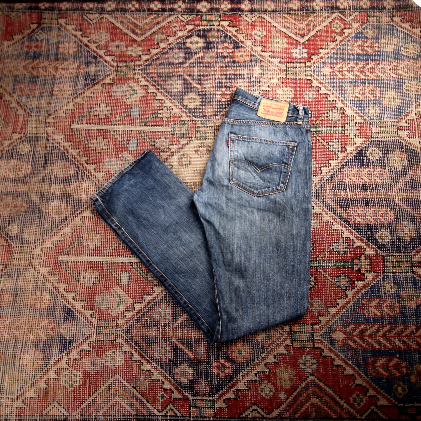 Levi's 501 W32 L34 Original Fit Classic Ripped Style Blue Denim Jeans