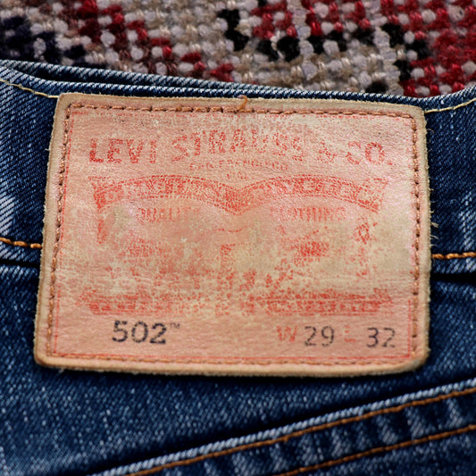 Levi's 502 Red Tab W28 L32 Tapered Leg Regular Fit Blue Denim Jeans