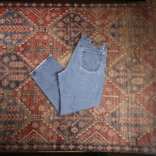 Wrangler W36 L30 Straight Leg Loose Fit Blue Denim Jeans