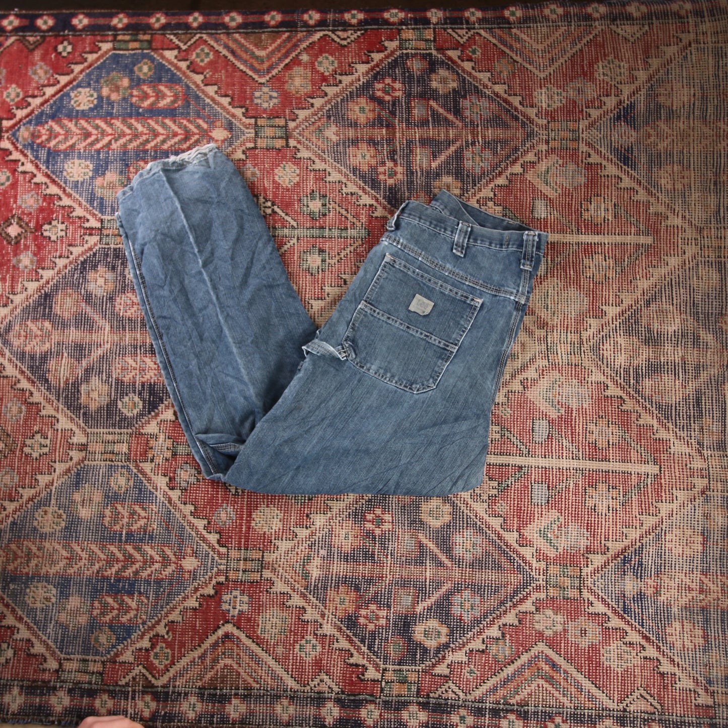 Lee W36 L31 Carpenter Classic Ripped Style Blue Denim Jeans