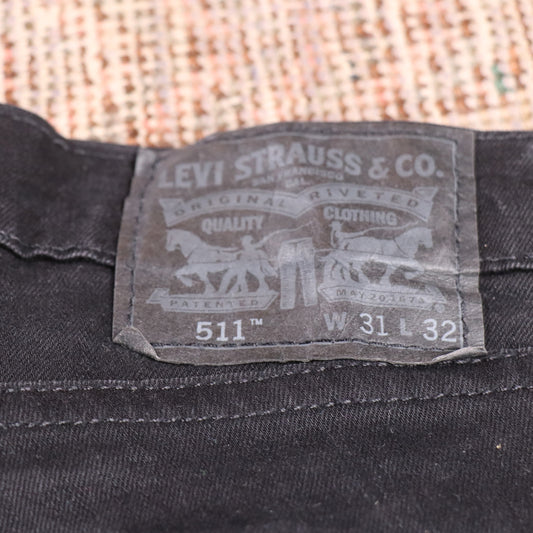 Levi's 511 W30 L25 Slim Fit Black Denim Jeans
