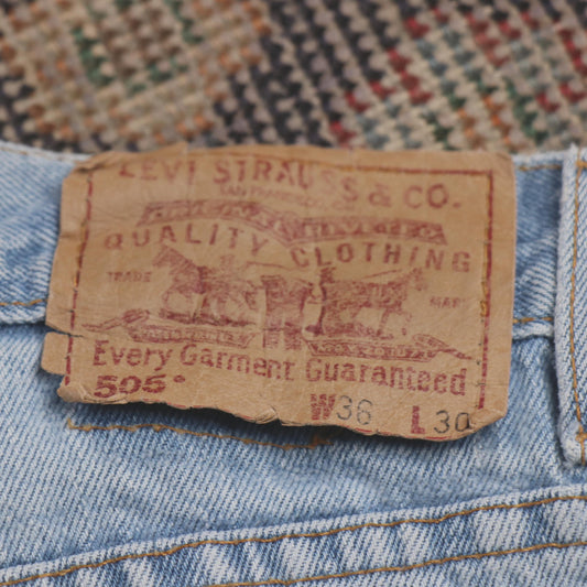 Levi's 505 W36 L29 Straight Leg Regular Fit Blue Denim Jeans