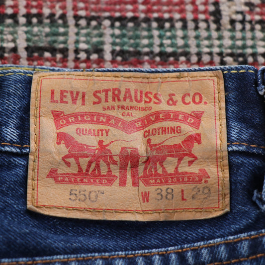Levi's 550 Red Tab W34 L27 Tapered Leg Relaxed Fit Blue Denim Jeans