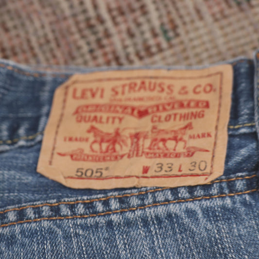 Levi's 505 W34 L26 Straight Leg Regular Fit Blue Denim Jeans