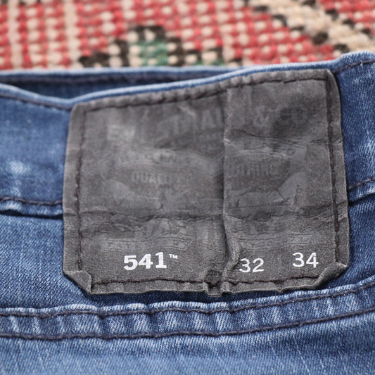 Levi's 541 W32 L32 Tapered Leg Classic Ripped Style Blue Denim Jeans