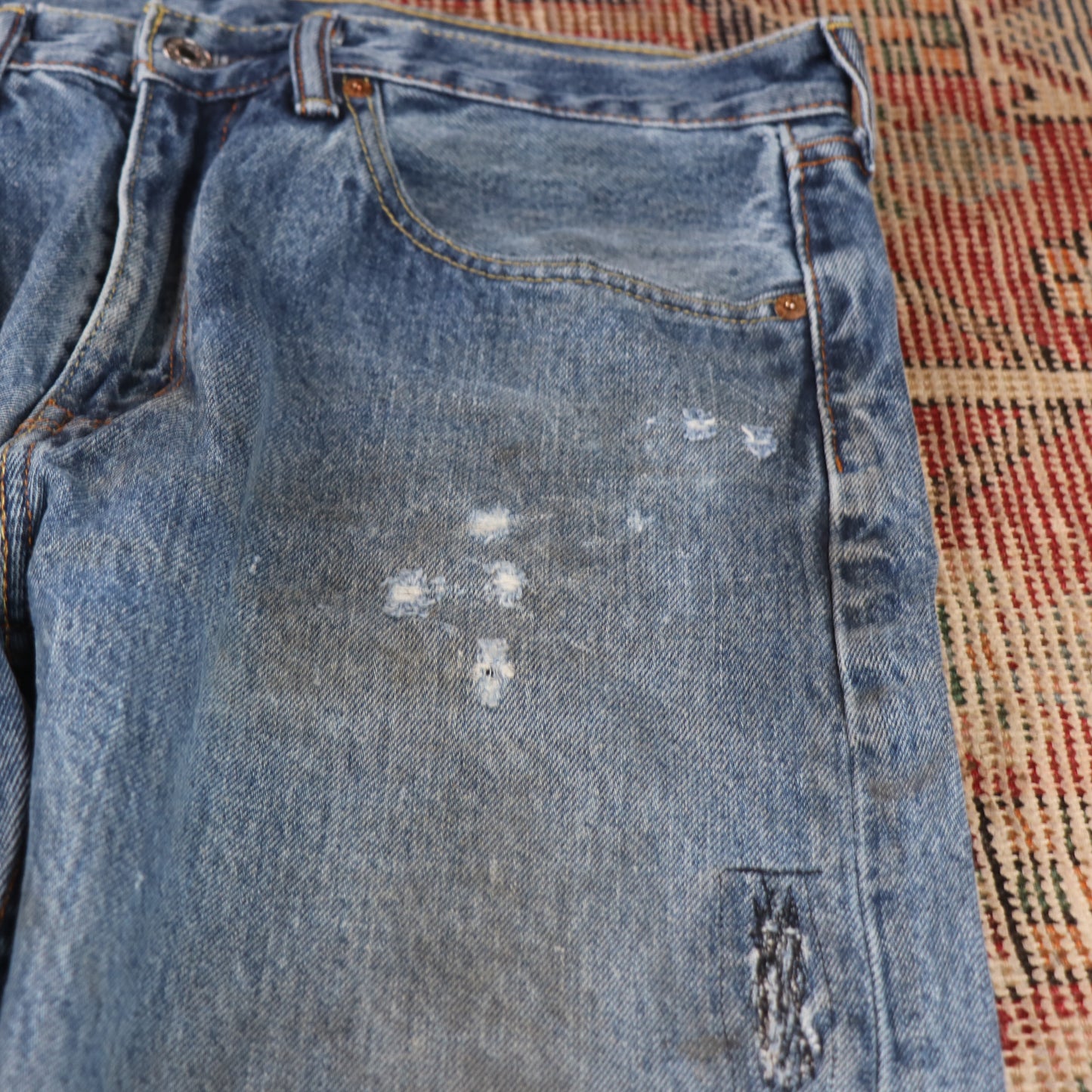 Levi's 505 W34 L32 Straight Leg Regular Fit Blue Denim Jeans