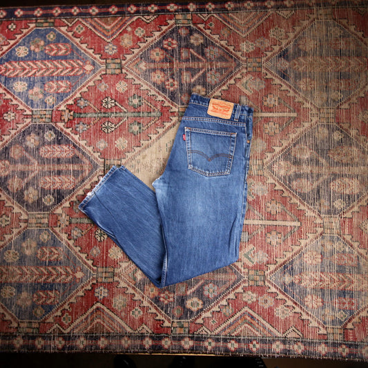 Levi's 557 W34 L29 Bootcut Relaxed Fit Blue Denim Jeans