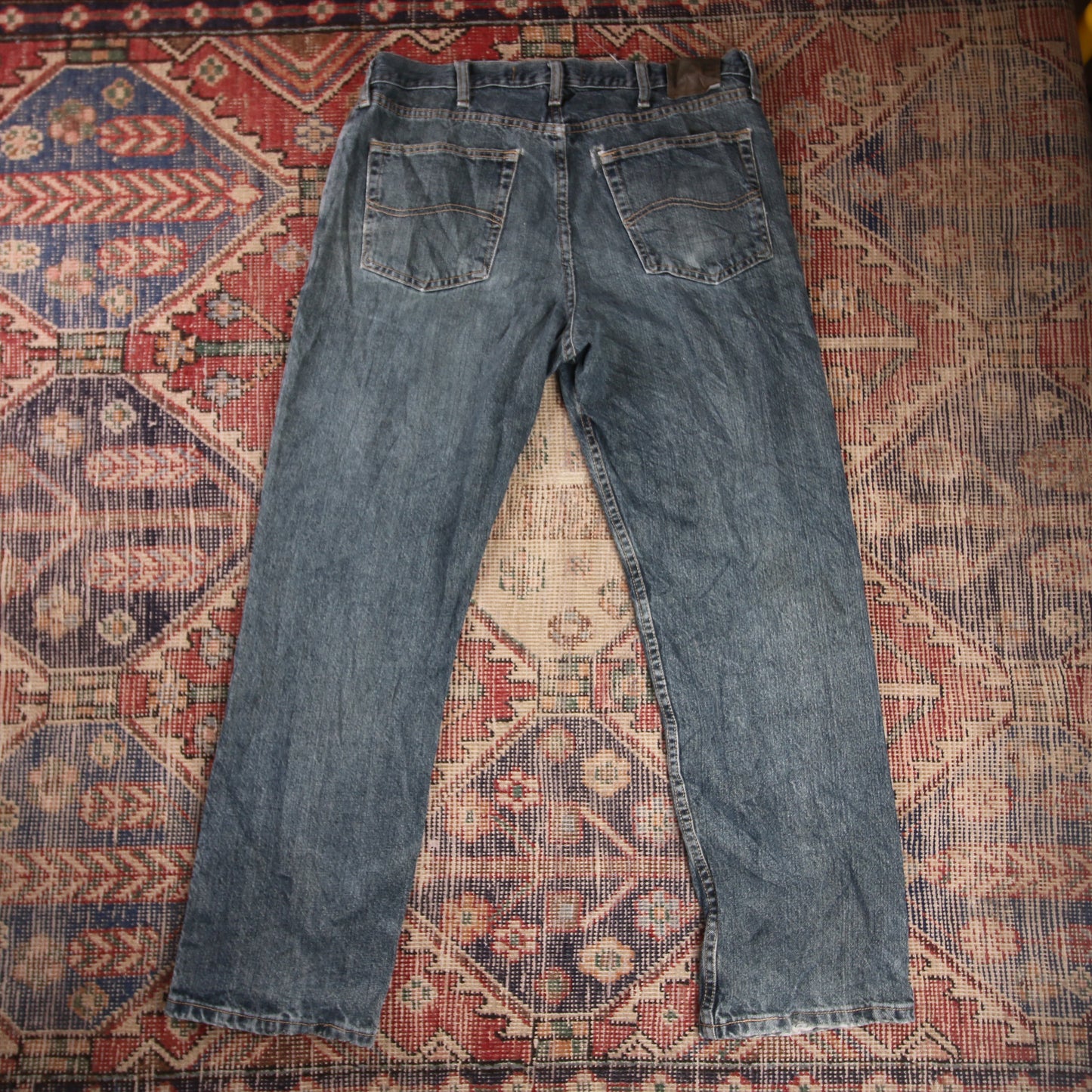 Lee W34 L30 Straight Leg Regular Fit Blue Denim Jeans