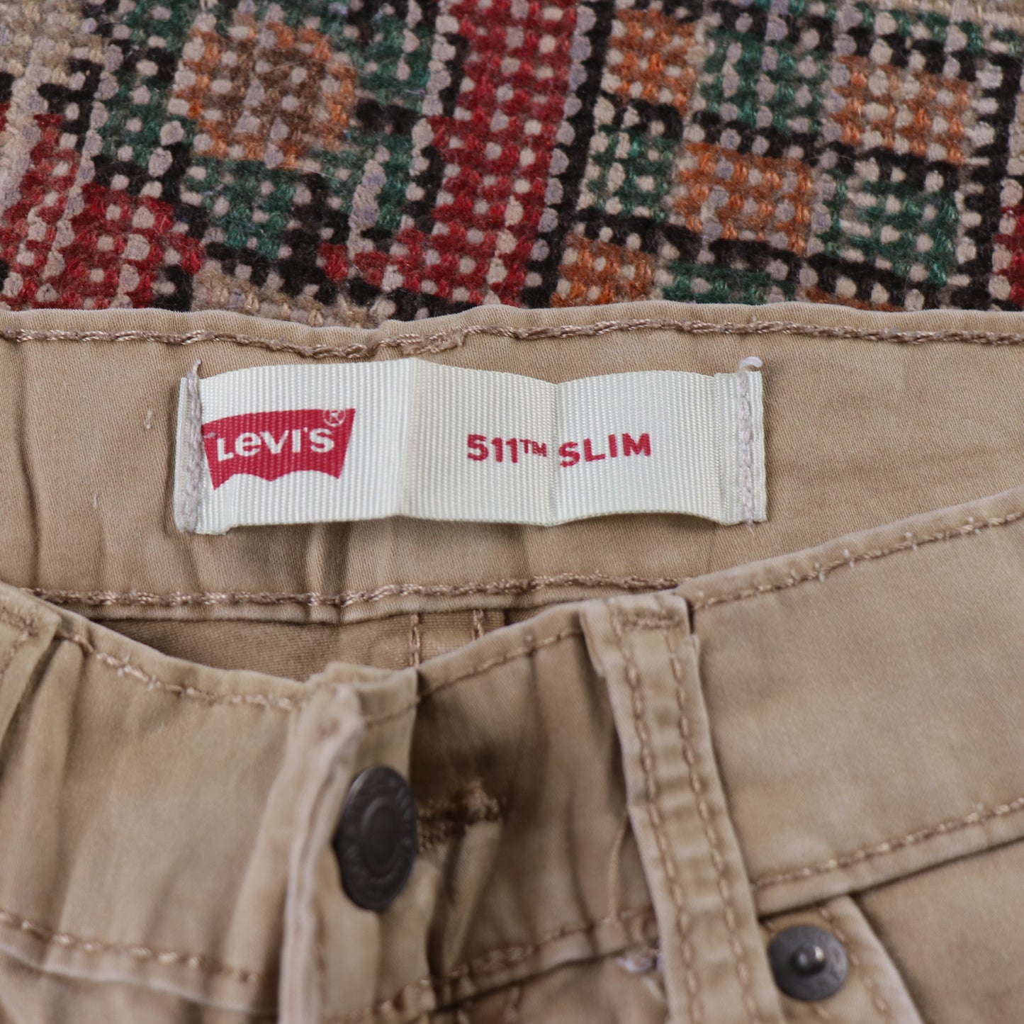 Levi's 511 W26 L27 Slim Fit Beige Denim Jeans
