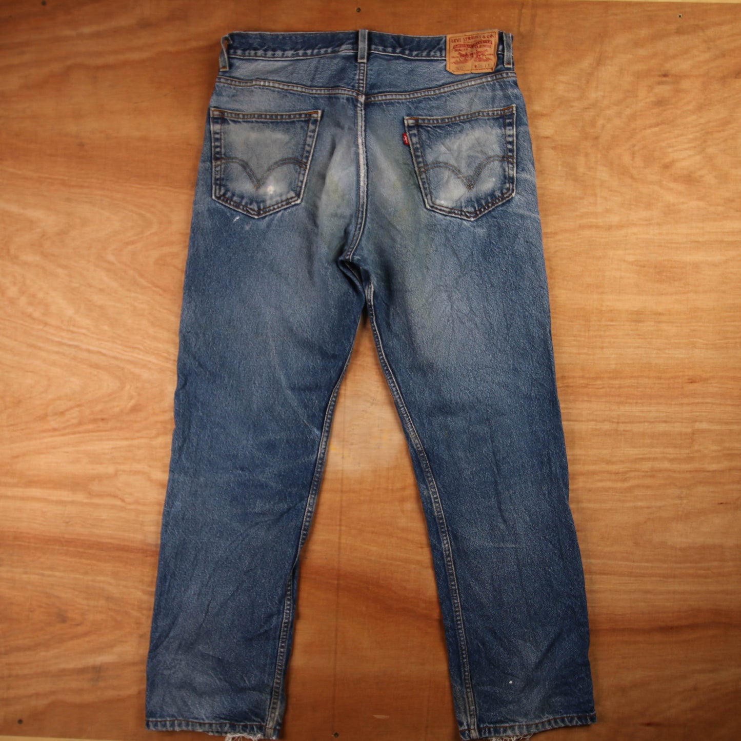Levi's 505 Red Tab W36 L31 Straight Leg Regular Fit Blue Denim Jeans
