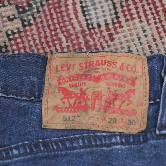Levi's 512 W30 L28 Tapered Leg Slim Fit Blue Denim Jeans