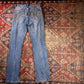 Wrangler W32 L33 Straight Leg Relaxed Fit Classic Ripped Style Blue Denim Jeans