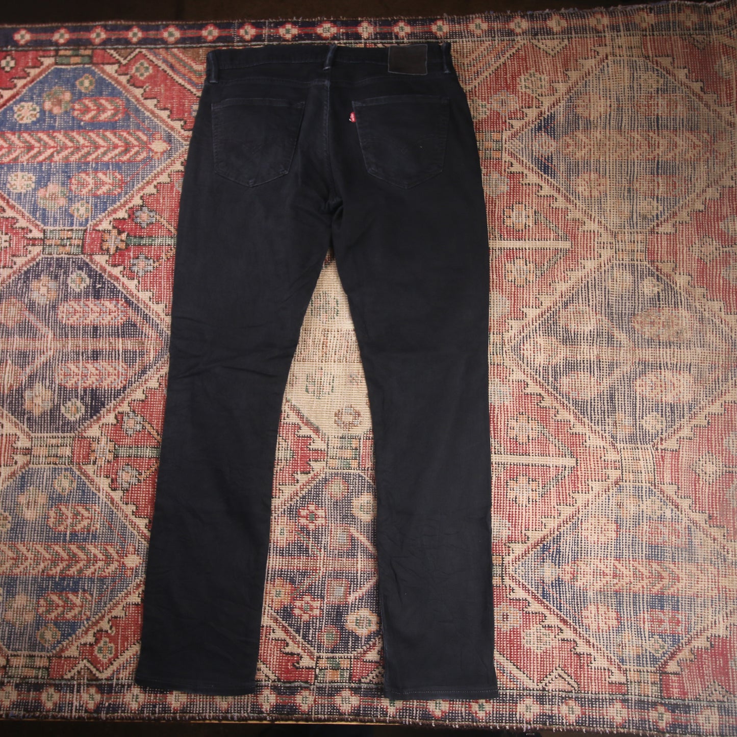 Levi's W36 L32 Straight Leg Relaxed Fit Black Denim Jeans