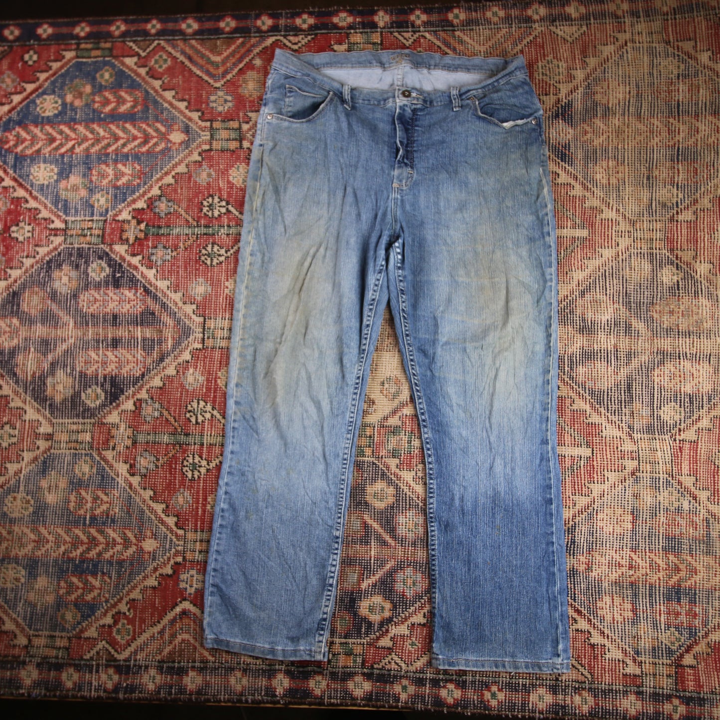 Lee W36 L27 Straight Leg Loose Fit Blue Denim Jeans