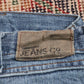 Wrangler W34 L27 Straight Leg Relaxed Fit Classic Ripped Style Blue Denim Jeans