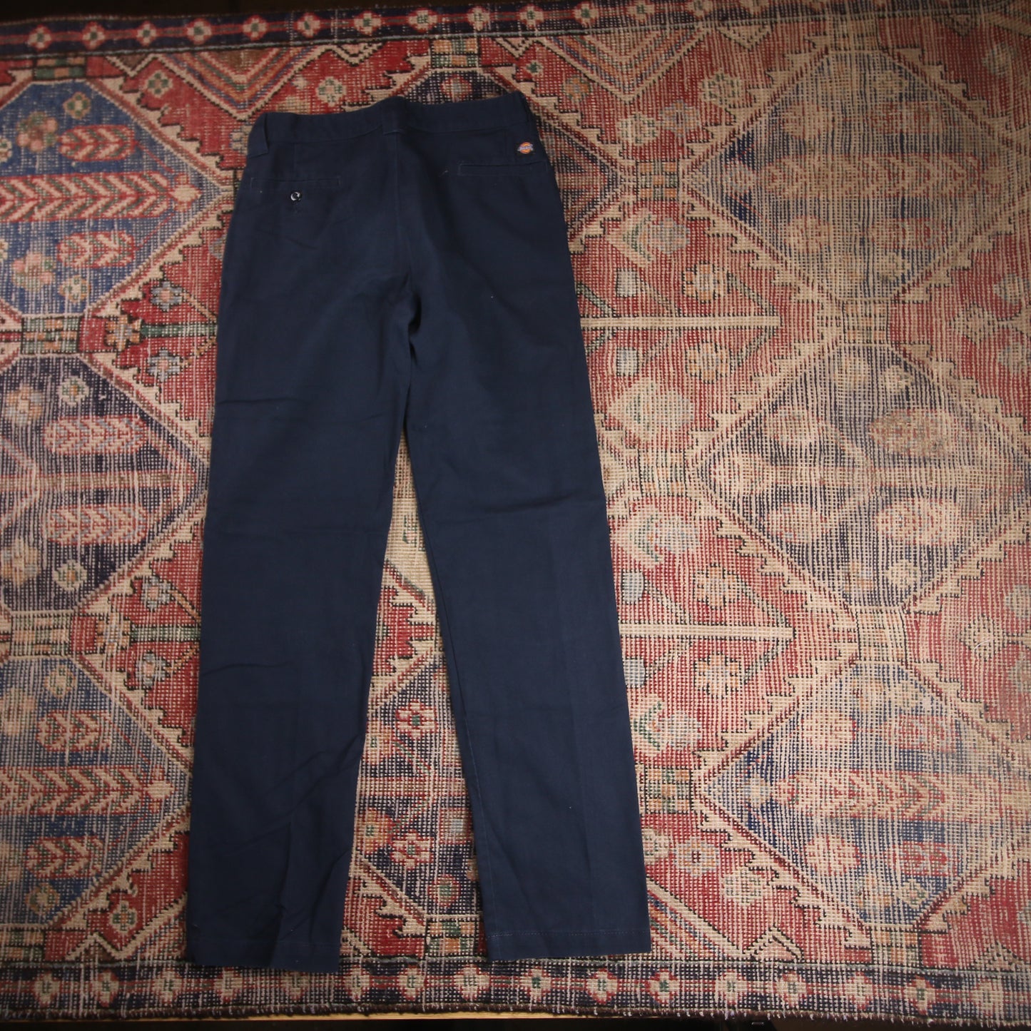 Dickies W28 L30 Straight Leg Blue Cotton Blend Trousers