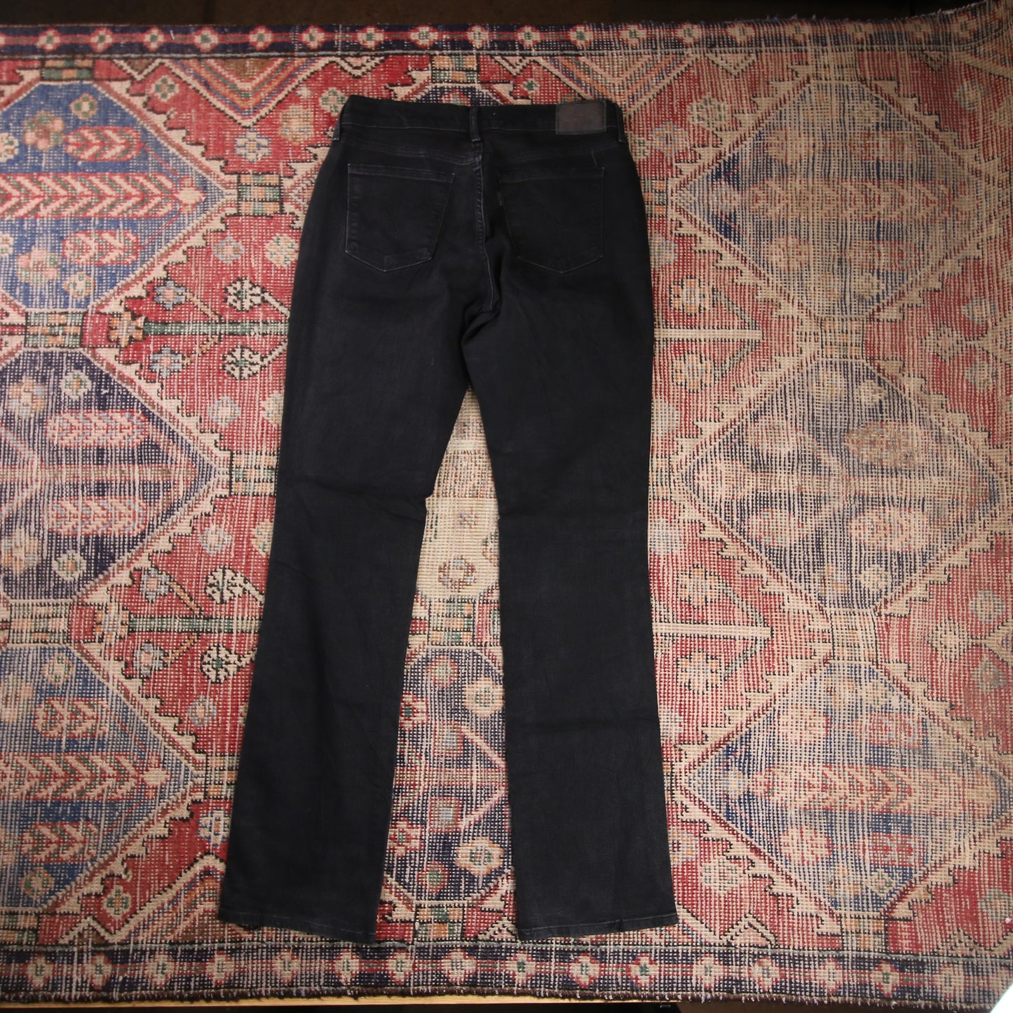 Levi's 505 W28 L31 Straight Leg Regular Fit Classic Ripped Style Black Denim Jea