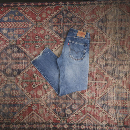 Levi's W30 L30 Straight Leg Classic Ripped Style Blue Denim Jeans