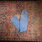 Wrangler W28 L34 Straight Leg Relaxed Fit Classic Ripped Style Blue Denim Jeans
