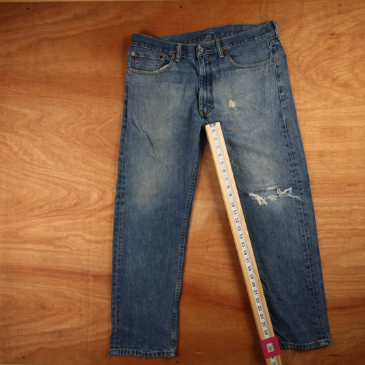 Levi's 505 Red Tab W38 L28 Straight Leg Regular Fit Blue Denim Jeans