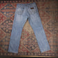 Wrangler W34 L31 Straight Leg Slim Fit Classic Ripped Style Blue Denim Jeans